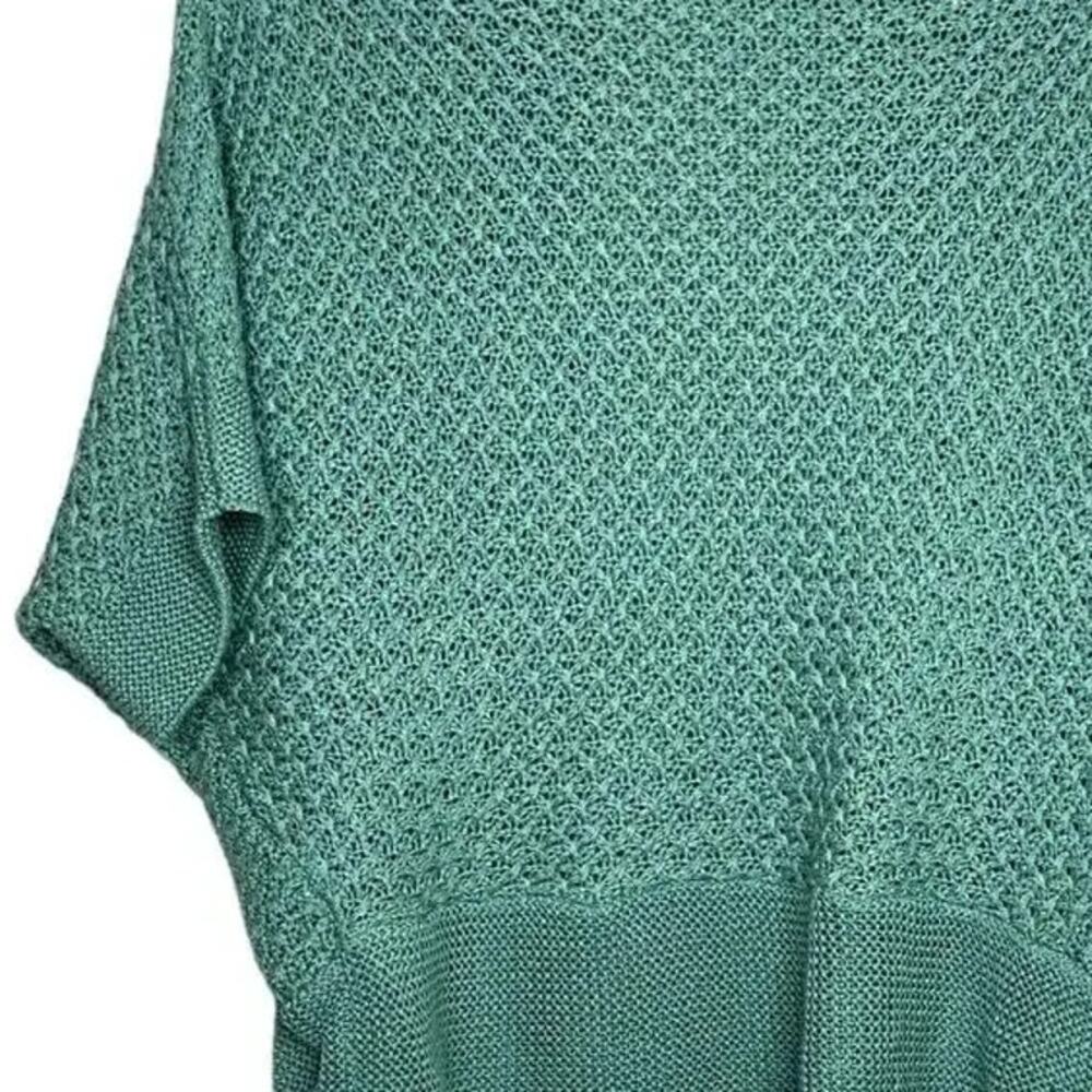 ZARA Slouchy Short Sleeves Knit Cotton Short Cardigan Sweater Open Front M Teal - Picture 9 of 15